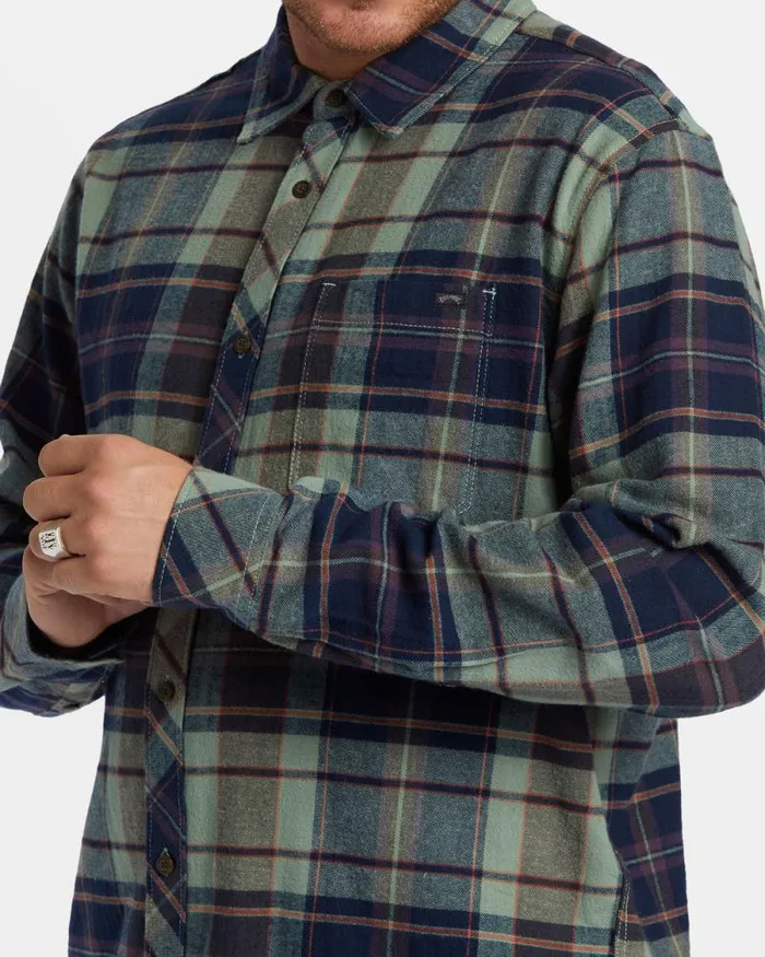 Billabong Shirts Coastline Long Sleeve Flannel Shirt Fern 8211 Men Billabong Shirts Coastline Long Sleeve Flannel Shirt Fern 8211 Men
