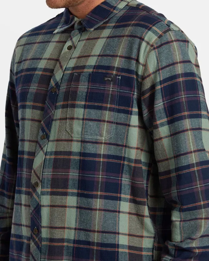 Billabong Shirts Coastline Long Sleeve Flannel Shirt Fern 8211 Men Billabong Shirts Coastline Long Sleeve Flannel Shirt Fern 8211 Men