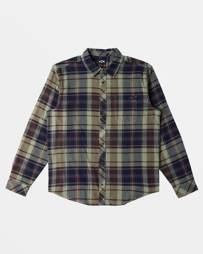 Billabong Shirts Coastline Long Sleeve Flannel Shirt Fern 8211 Men Billabong Shirts Coastline Long Sleeve Flannel Shirt Fern 8211 Men
