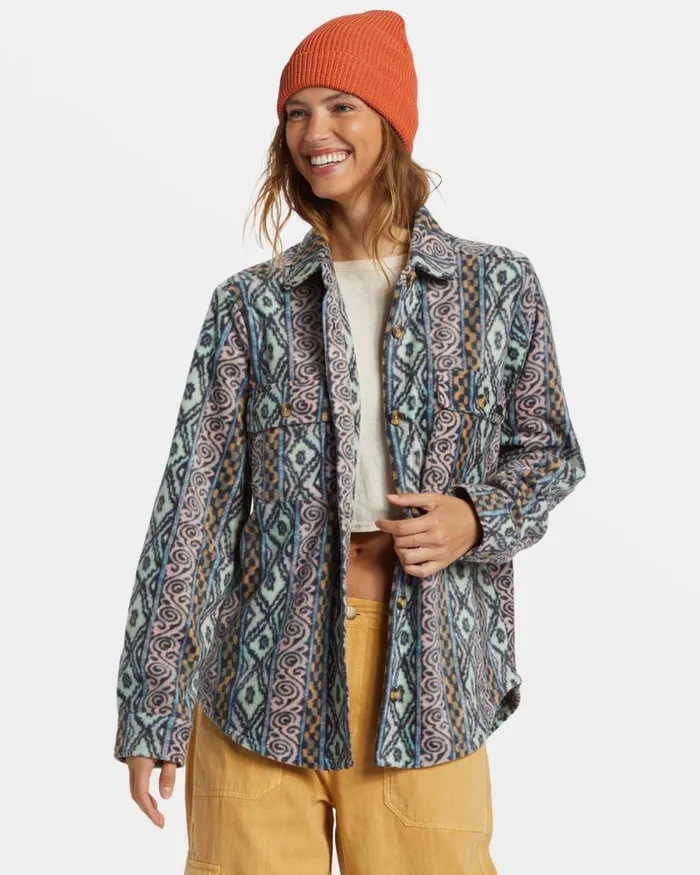 Billabong Sweatshirts and Fleece Forge Fleece Flannel Jacket Dusty Peach 8211 Women Billabong Sweatshirts and Fleece Forge Fleece Flannel Jacket Dusty Peach 8211 Women