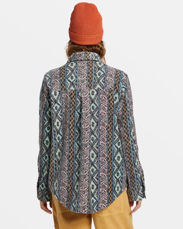 Billabong Sweatshirts and Fleece Forge Fleece Flannel Jacket Dusty Peach 8211 Women