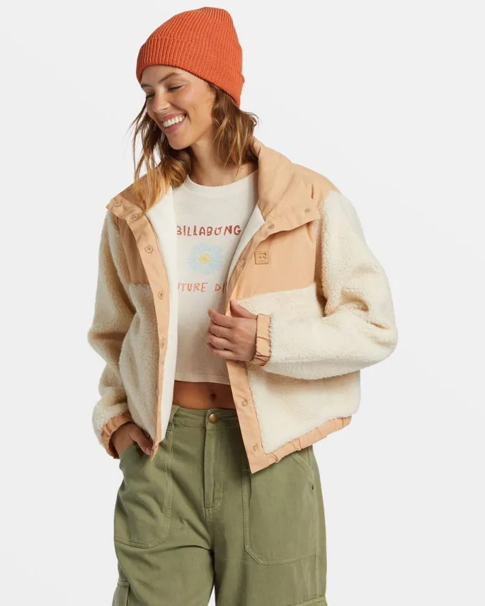 Billabong Sweatshirts and Fleece Lost Trails Jacket White Cap 8211 Women