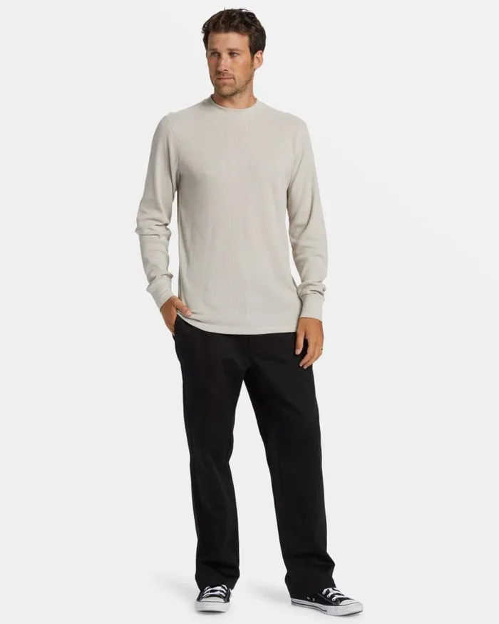 Billabong TShirts Essential Long Sleeve Thermal Top Stone 8211 Men Billabong TShirts Essential Long Sleeve Thermal Top Stone 8211 Men