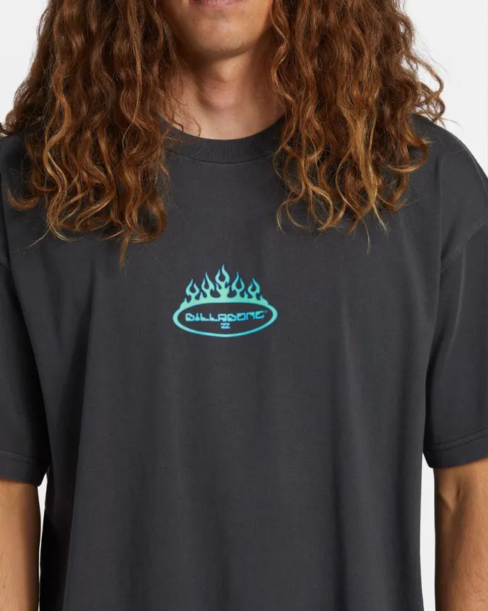Billabong Wave Washed Essentials Firey OG TShirt Washed Black 8211 Men Billabong Wave Washed Essentials Firey OG TShirt Washed Black 8211 Men