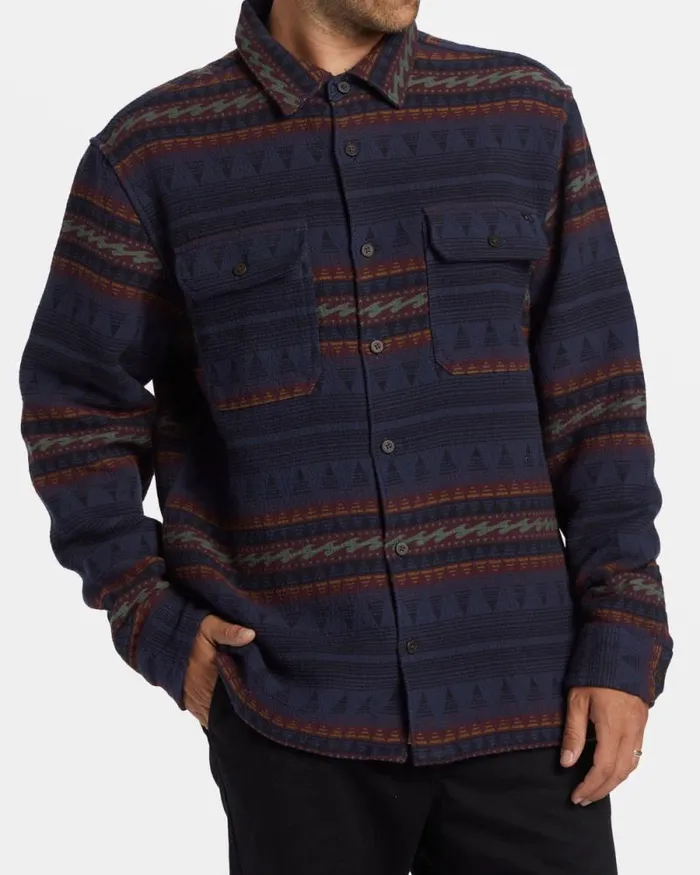 Billabong Wave Washed Essentials Offshore Jacquard Flannel Long Sleeve Shirt Dusty Navy 8211 Men Billabong Wave Washed Essentials Offshore Jacquard Flannel Long Sleeve Shirt Dusty Navy 8211 Men