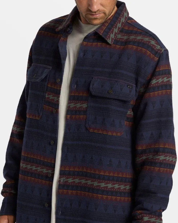 Billabong Wave Washed Essentials Offshore Jacquard Flannel Long Sleeve Shirt Dusty Navy 8211 Men Billabong Wave Washed Essentials Offshore Jacquard Flannel Long Sleeve Shirt Dusty Navy 8211 Men
