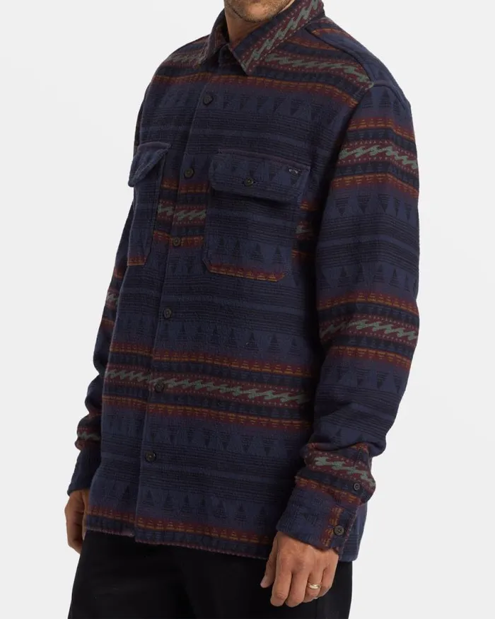 Billabong Wave Washed Essentials Offshore Jacquard Flannel Long Sleeve Shirt Dusty Navy 8211 Men Billabong Wave Washed Essentials Offshore Jacquard Flannel Long Sleeve Shirt Dusty Navy 8211 Men