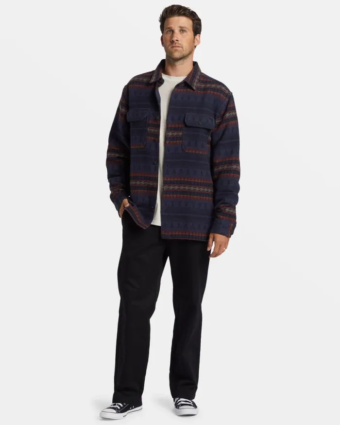 Billabong Wave Washed Essentials Offshore Jacquard Flannel Long Sleeve Shirt Dusty Navy 8211 Men Billabong Wave Washed Essentials Offshore Jacquard Flannel Long Sleeve Shirt Dusty Navy 8211 Men