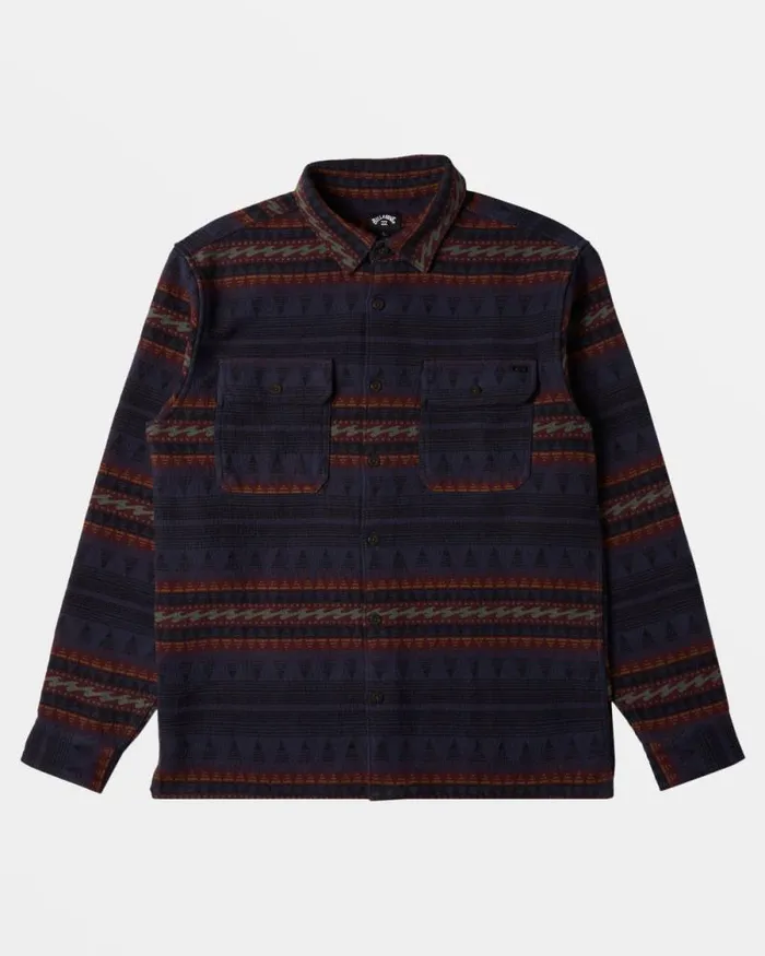 Billabong Wave Washed Essentials Offshore Jacquard Flannel Long Sleeve Shirt Dusty Navy 8211 Men Billabong Wave Washed Essentials Offshore Jacquard Flannel Long Sleeve Shirt Dusty Navy 8211 Men