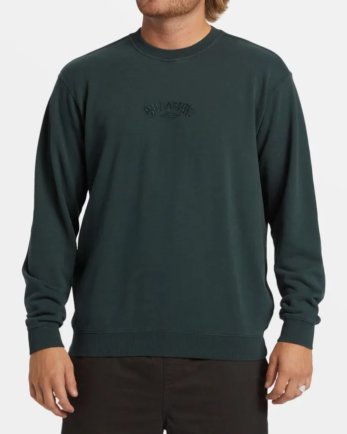 Billabong Wave Washed Essentials Wave Washed Crewneck Sweatshirt Forest Green 8211 Men