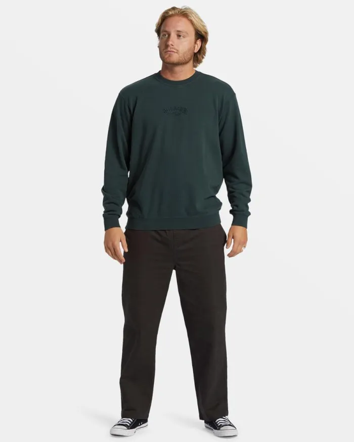 Billabong Wave Washed Essentials Wave Washed Crewneck Sweatshirt Forest Green 8211 Men Billabong Wave Washed Essentials Wave Washed Crewneck Sweatshirt Forest Green 8211 Men