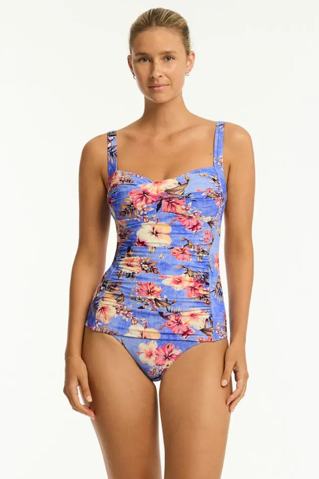 Blue Hawaii Twist Front Tankini Blue Hawaii Women Sea Level Tankinis and Singlets