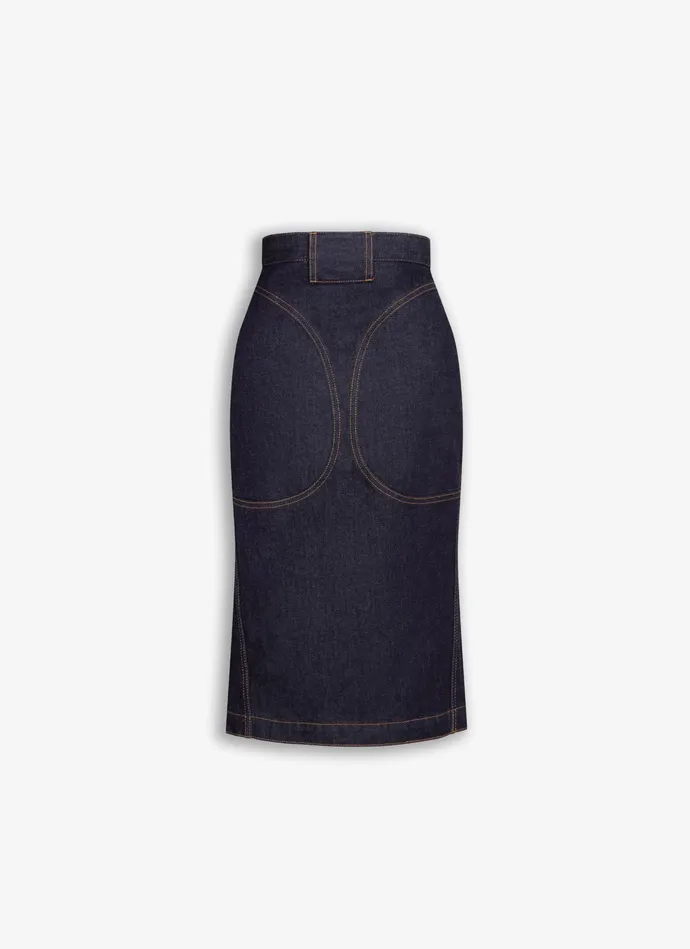 Blue PENCIL DENIM SKIRT Women Alaa Skirts