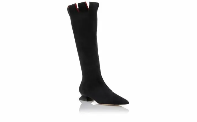 Boots Women Manolo Blahnik OLLEBlack Suede Knee High Boots Boots Women Manolo Blahnik OLLEBlack Suede Knee High Boots