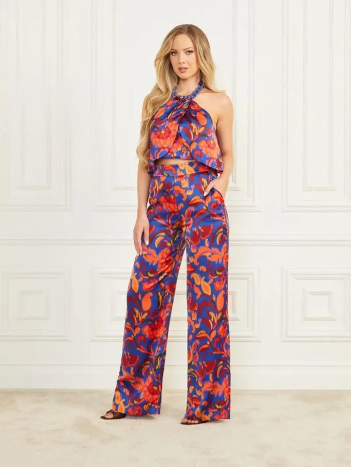 Bottoms Women Marciano Betty Printed Blue Pant Betty Blue Print Bottoms Women Marciano Betty Printed Blue Pant Betty Blue Print