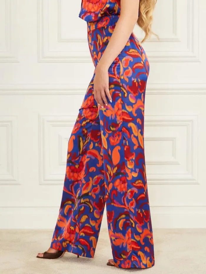 Bottoms Women Marciano Betty Printed Blue Pant Betty Blue Print Bottoms Women Marciano Betty Printed Blue Pant Betty Blue Print