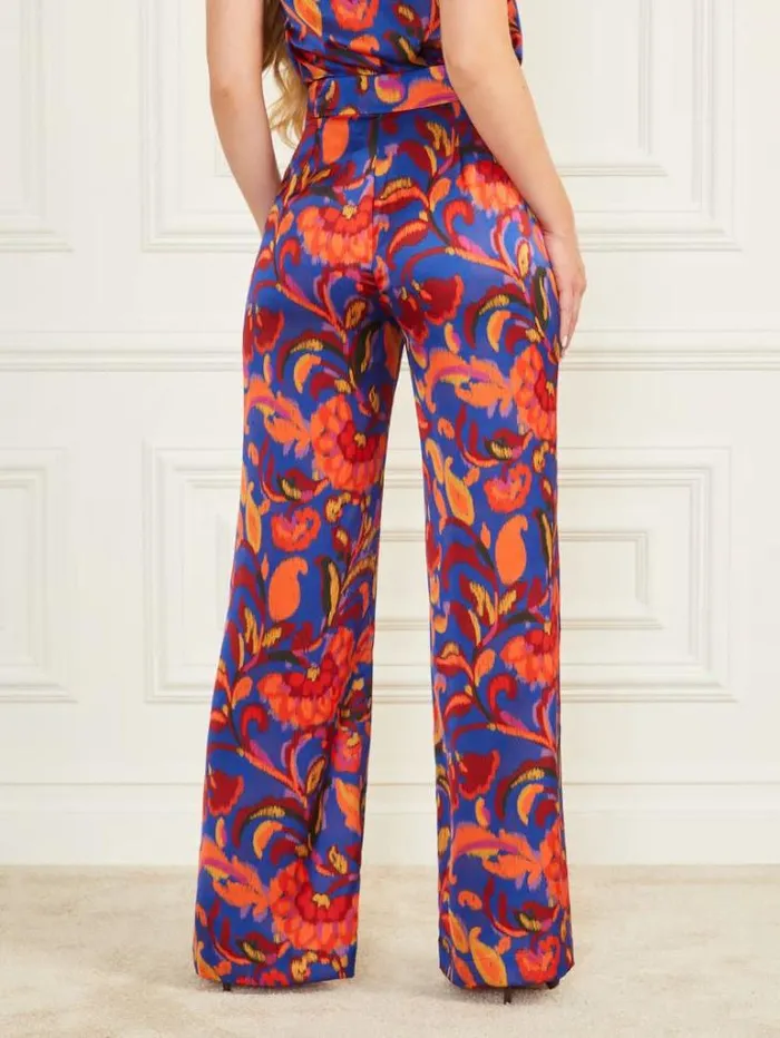 Bottoms Women Marciano Betty Printed Blue Pant Betty Blue Print Bottoms Women Marciano Betty Printed Blue Pant Betty Blue Print