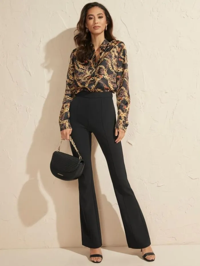 Bottoms Women Marciano Chloe Flared Pant Black Bottoms Women Marciano Chloe Flared Pant Black