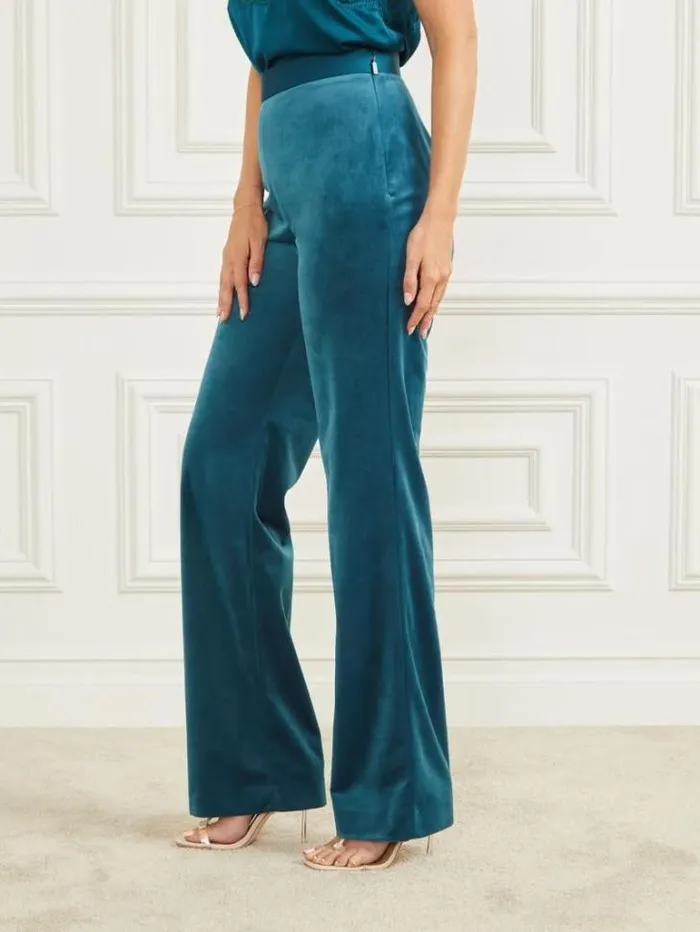 Bottoms Women Marciano Lilli Velvet Pant Blue Opal