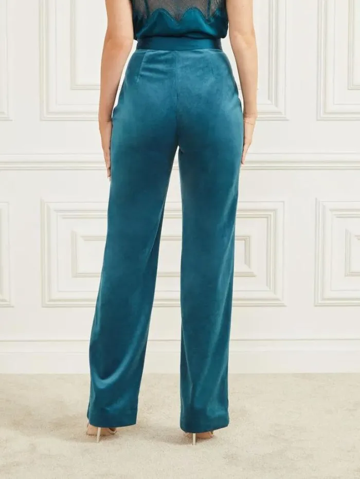 Bottoms Women Marciano Lilli Velvet Pant Blue Opal Bottoms Women Marciano Lilli Velvet Pant Blue Opal