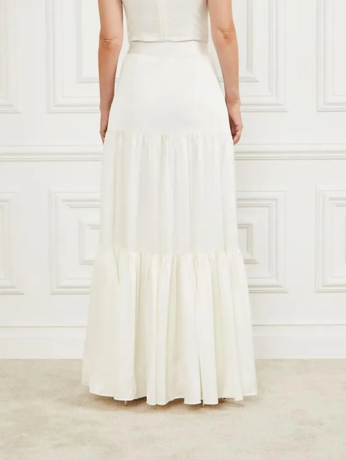 Bottoms Women Marciano Susanne Satin Maxi Skirt Pale Pearl Bottoms Women Marciano Susanne Satin Maxi Skirt Pale Pearl
