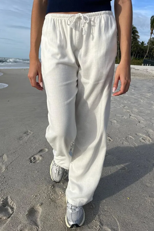 Brandy Melville Bottoms Anastasia Linen Pants Ivory 8211 Women