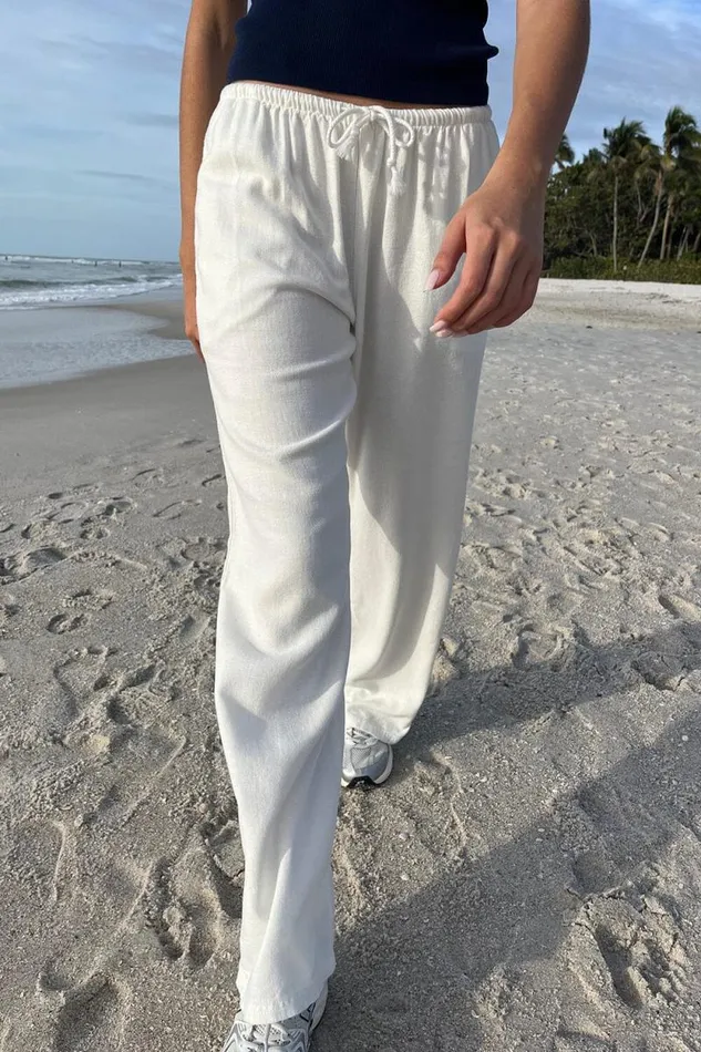 Brandy Melville Bottoms Anastasia Linen Pants Ivory 8211 Women