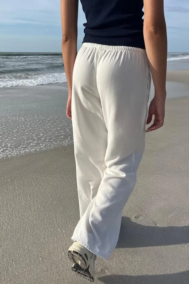 Brandy Melville Bottoms Anastasia Linen Pants Ivory 8211 Women