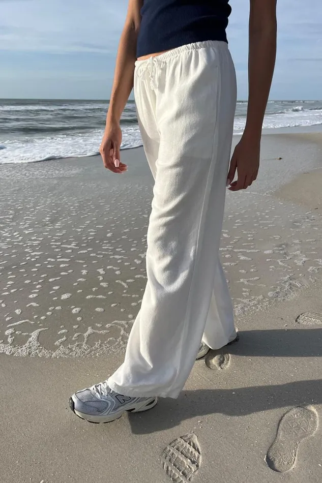 Brandy Melville Bottoms Anastasia Linen Pants Ivory 8211 Women
