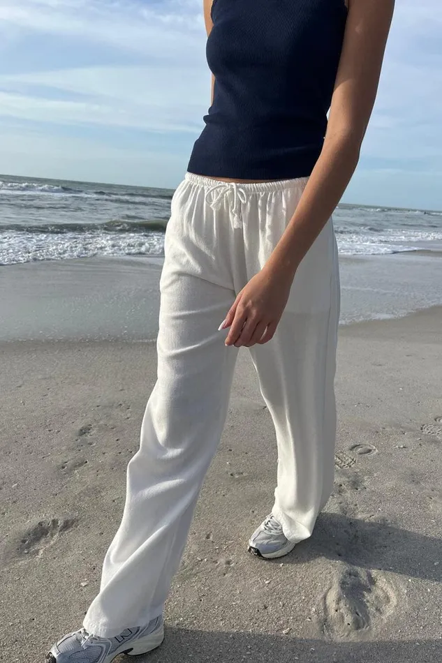 Brandy Melville Bottoms Anastasia Linen Pants Ivory 8211 Women