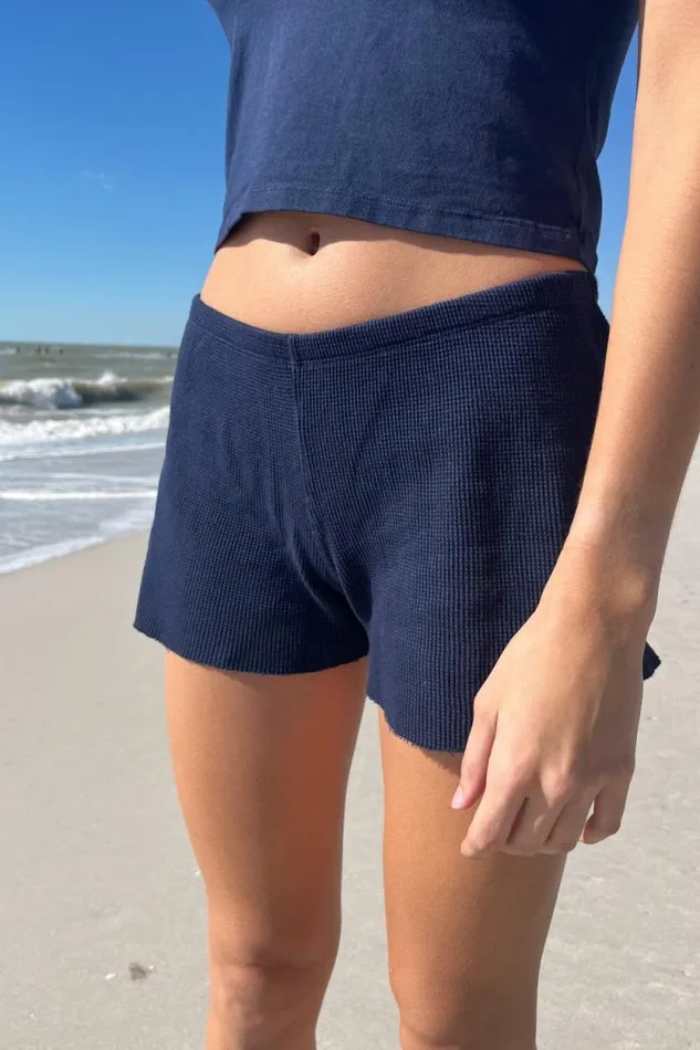 Brandy Melville Bottoms Emery Thermal Sweatshorts Navy Blue 8211 Women