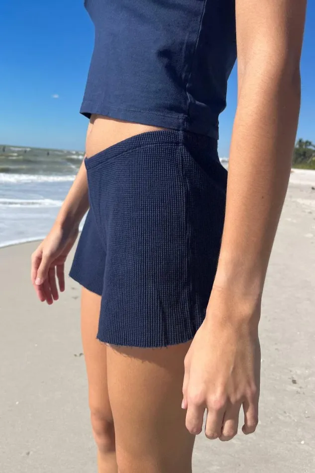Brandy Melville Bottoms Emery Thermal Sweatshorts Navy Blue 8211 Women