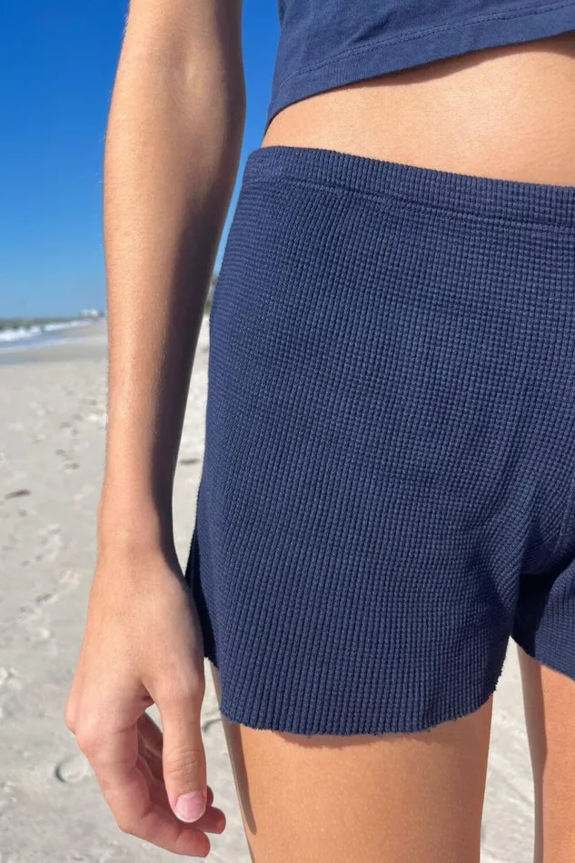 Brandy Melville Bottoms Emery Thermal Sweatshorts Navy Blue 8211 Women