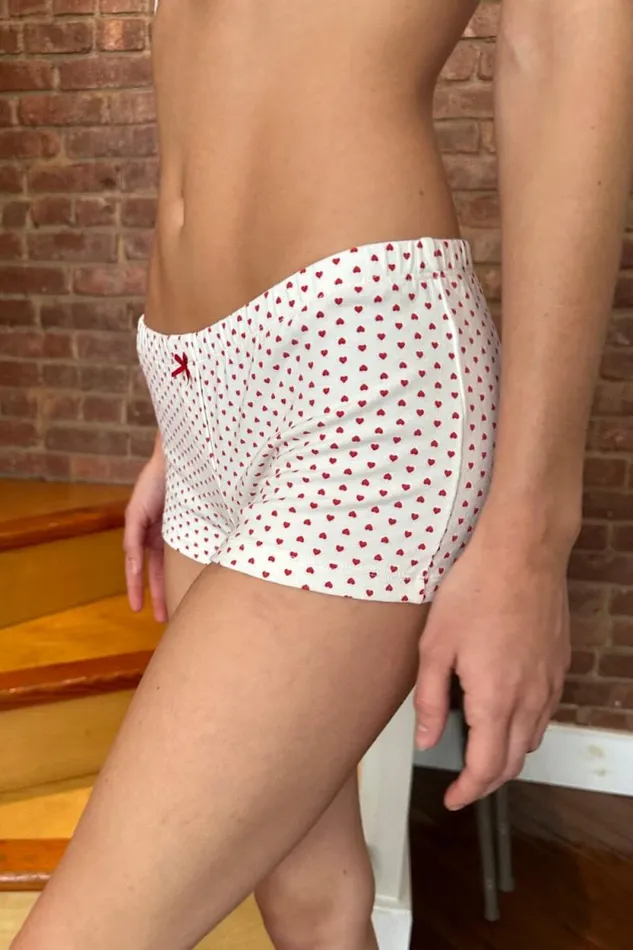 Brandy Melville Intimates Bow Heart Boxer Underwear Natural White 8211 Women