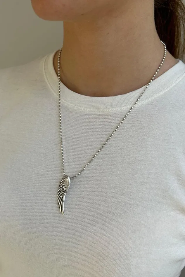 Brandy Melville Jewelry Angel Wing Necklace Silver 8211 Women
