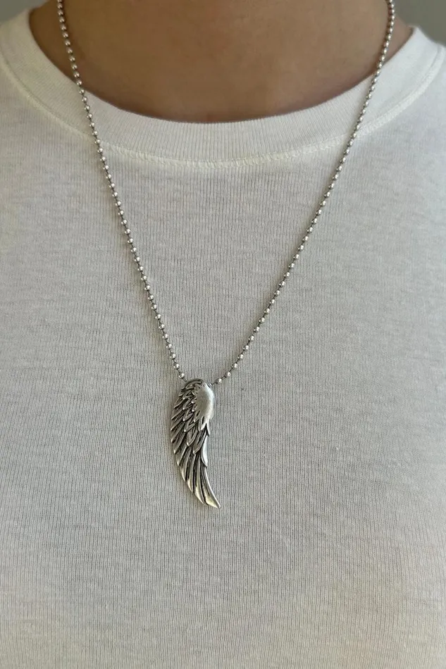 Brandy Melville Jewelry Angel Wing Necklace Silver 8211 Women