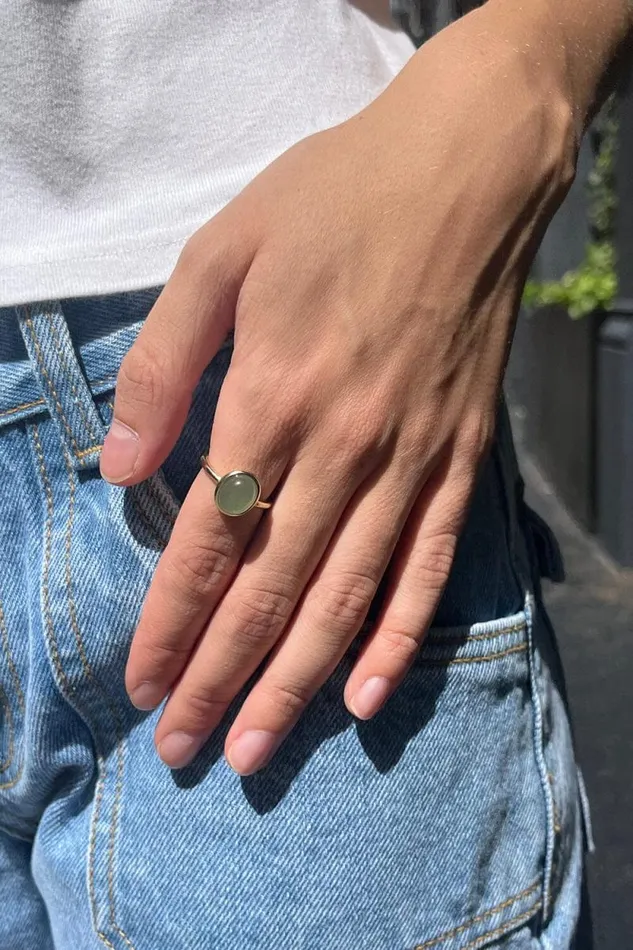 Brandy Melville Jewelry Jade Ring Gold 8211 Women