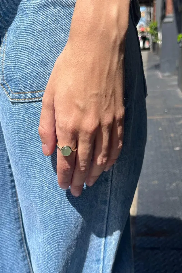 Brandy Melville Jewelry Jade Ring Gold 8211 Women