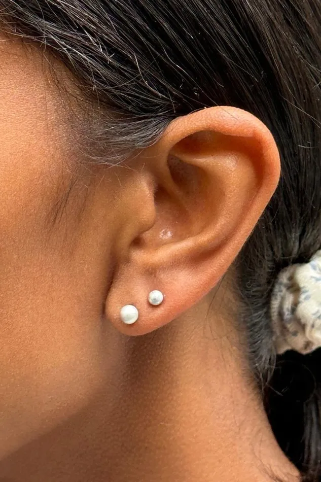 Brandy Melville Jewelry Pearl Stud Set Silver 8211 Women