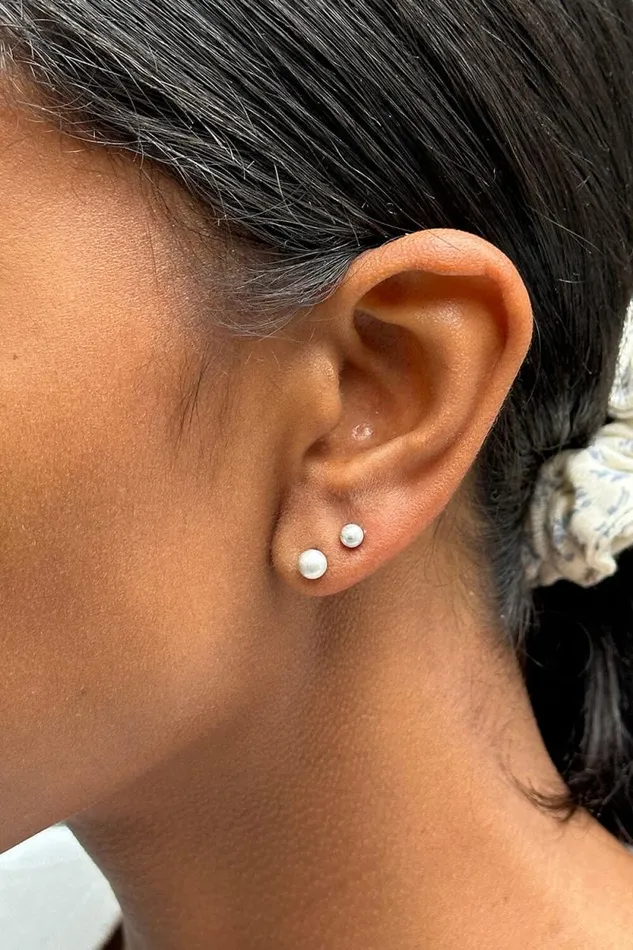 Brandy Melville Jewelry Pearl Stud Set Silver 8211 Women
