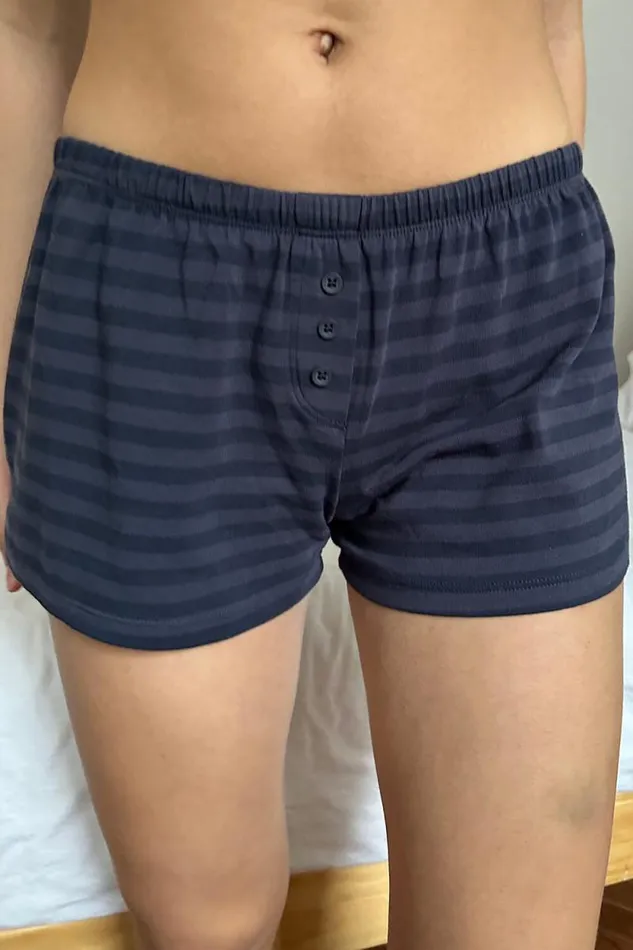 Brandy Melville Matching Sets Keira Striped Sweatshorts Faded Navy Stripes 8211 Women