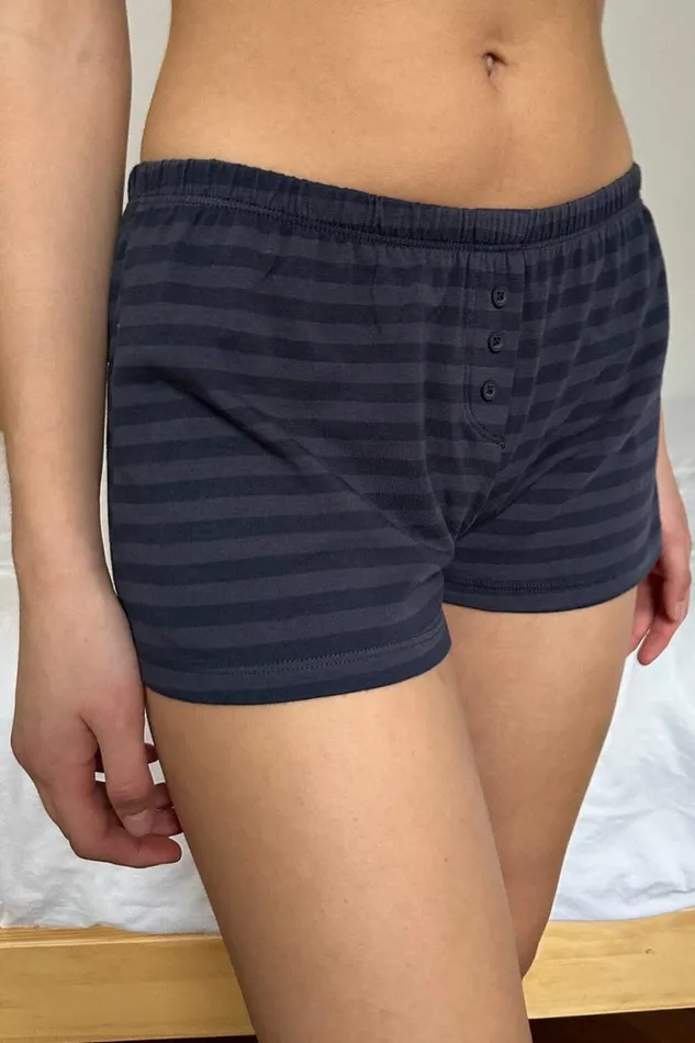 Brandy Melville Matching Sets Keira Striped Sweatshorts Faded Navy Stripes 8211 Women