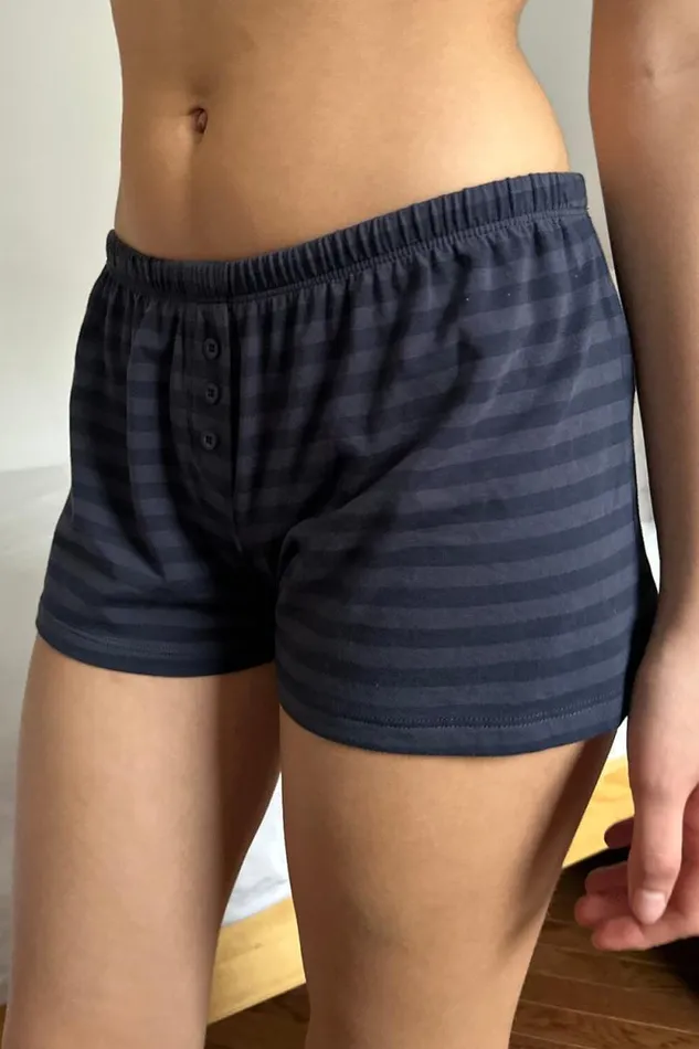 Brandy Melville Matching Sets Keira Striped Sweatshorts Faded Navy Stripes 8211 Women