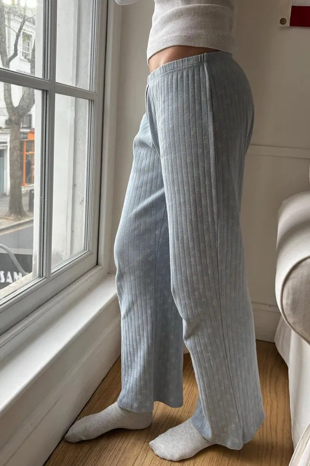 Brandy Melville Pajamas Kiera Teddy Bear Sweatpants Light Blue 8211 Women