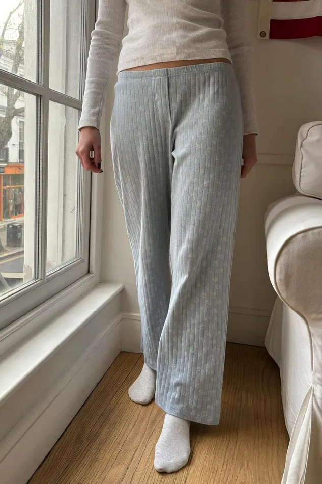 Brandy Melville Pajamas Kiera Teddy Bear Sweatpants Light Blue 8211 Women