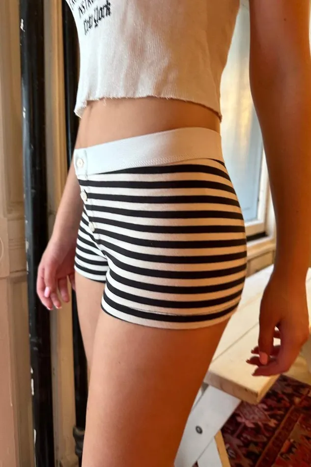 Brandy Melville Stripes Boy Short Stripe Underwear White And Black Stripe 8211 Women