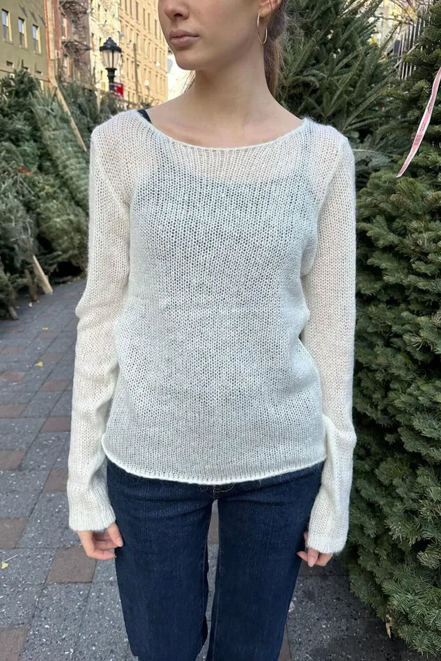 Brandy Melville Sweaters Colette Boat Neck Sweater Ivory 8211 Women