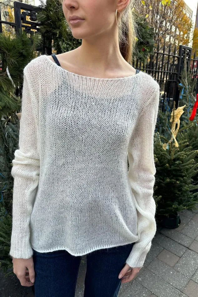 Brandy Melville Sweaters Colette Boat Neck Sweater Ivory 8211 Women