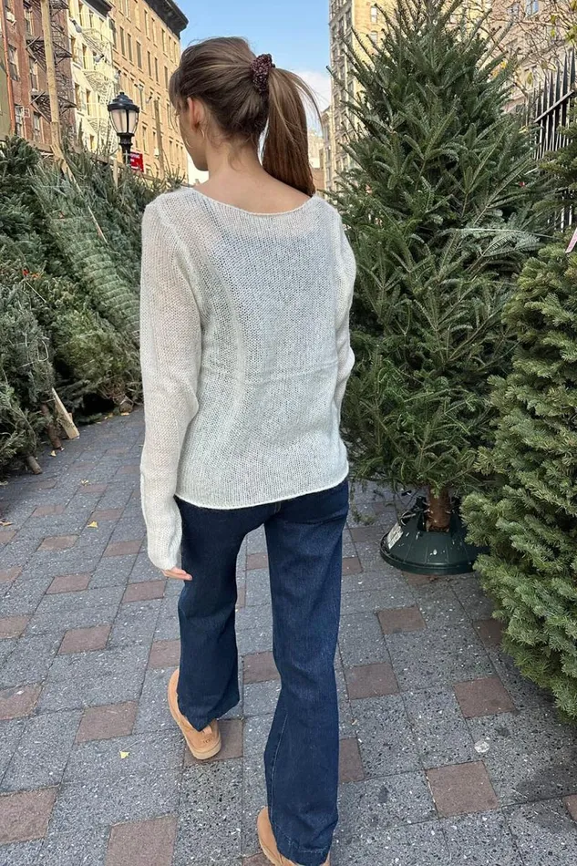 Brandy Melville Sweaters Colette Boat Neck Sweater Ivory 8211 Women