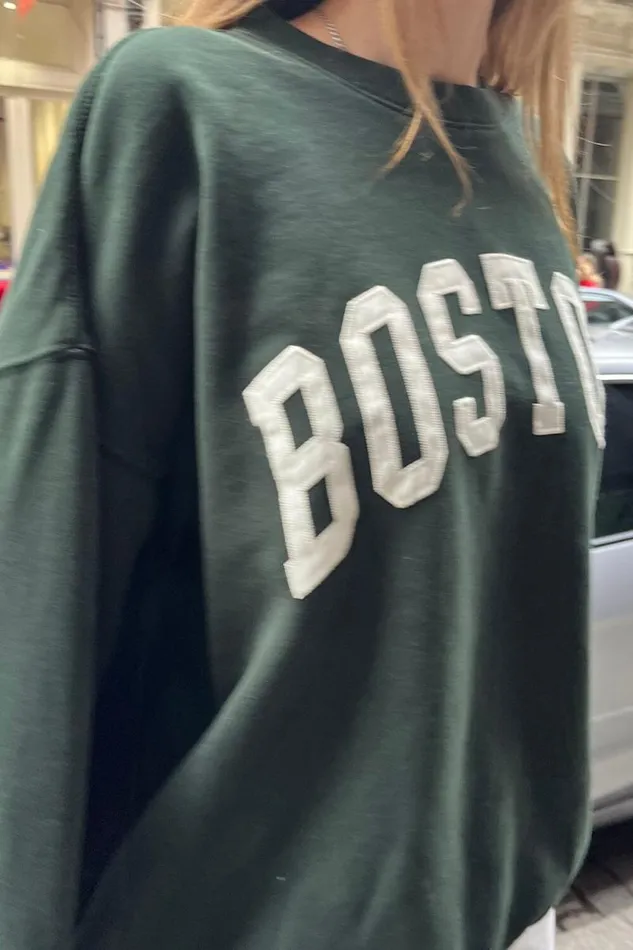 Brandy Melville Sweatpants and Sweatshirts Erica Boston Sweatshirt Dark Green 8211 Women